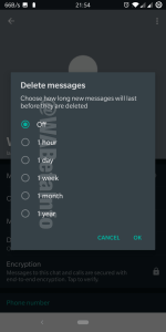 Whatsapp delete messages feature